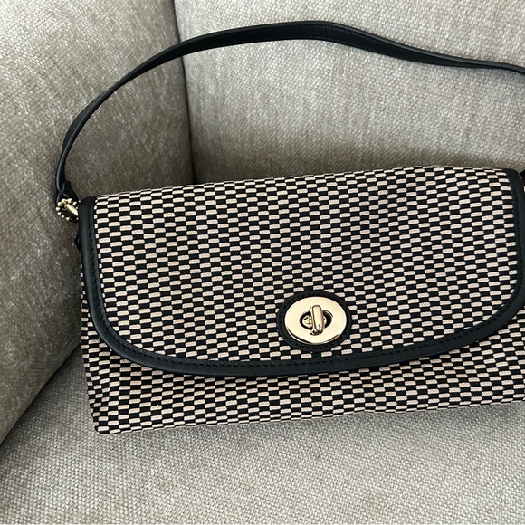 Coach Handbags - COACH Elegant Black and Cream Wristlet Women's Bag